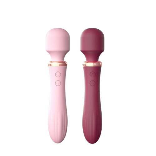 AV Vibrator wand with Dildo Vibrator, pink and red variation